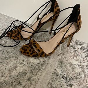 Leopard Print Strappy Heels